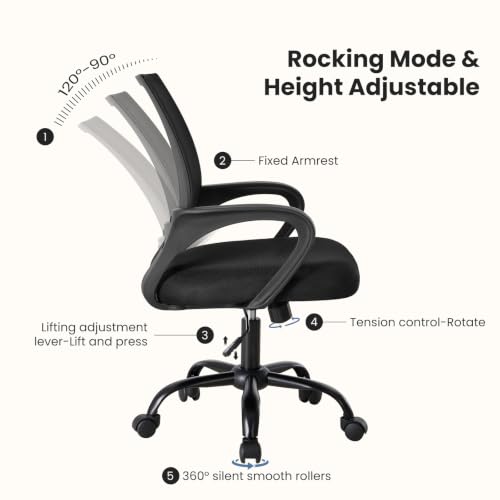 Image of DUMOS Ergonomic Office Chair, Mid-Back Executive Desk Chair 2 Pack