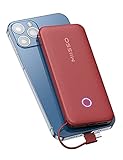 10000mah Power Bank with Cable, 5V 3A Slim Portable Phone Charger Built in Cables, Travel Charger Type C Outlet, External Compact Packs Fast Battery Backup Compatible with iPhones, Android