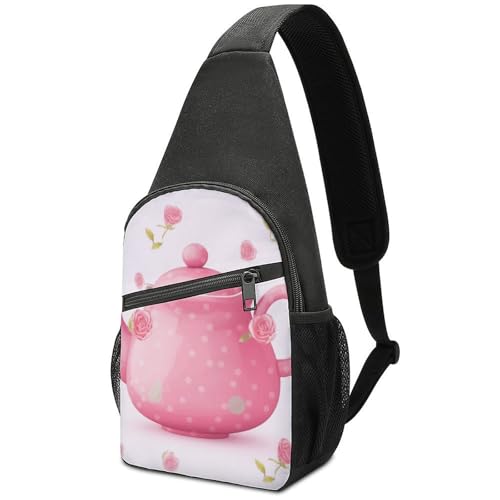 Bolso cruzado pequeño rosa estilo tetera para día