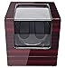 Caja enrolladora de reloj automática Caja de madera lacada para hornear de piano de lujo Caja de madera lacada para hornear de piano de lujo para 2 relojes de pulsera Almacenamiento mecánico automáti