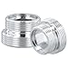 2 Stück Metall Wasserhahn Adapter, Anti-Verschleiß Außengewinde Wasseranschluss Adapter, Wasserhahn Gewindeadapter für Küchenarmatur, Schläuchen, Sprühgeräten, Filtern (Silber, M18-M22, Standard)