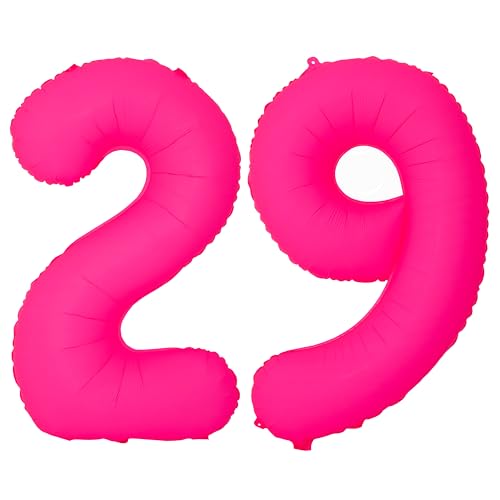 Pink Birthday Number 29 Balloons 40IN Fluorescent Pink 92 Foil Balloon