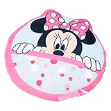 ✅ 3D-Form: Rundes Kissen mit Minnie-Maus-Frontdesign – einzigartig und dekorativ zugleich.