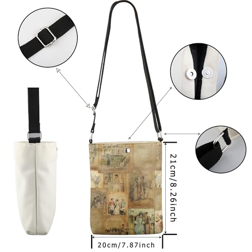 WCGXKO Vintage Romance Bookish Gift Crossbody Bag Book Bag for Classic Novel Lover2