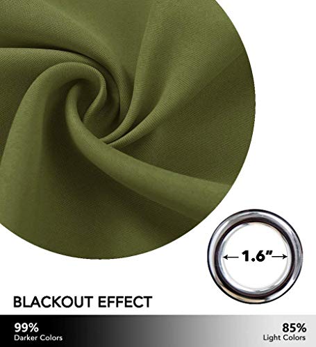 image for NICETOWN Olive Green Blackout Drape for Nursery, Fashion Thermal Insul