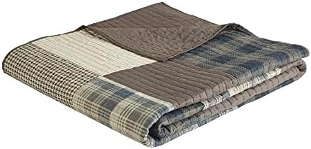 Woolrich Winter Hills Reversible Quilt Set - Cottage Styling Reversed to Solid Color, All Season Lightweight Coverlet, Cozy Bedding Layer, Matching Shams, Oversized King/Cal King, Plaid Tan 3 Piece - Image 11