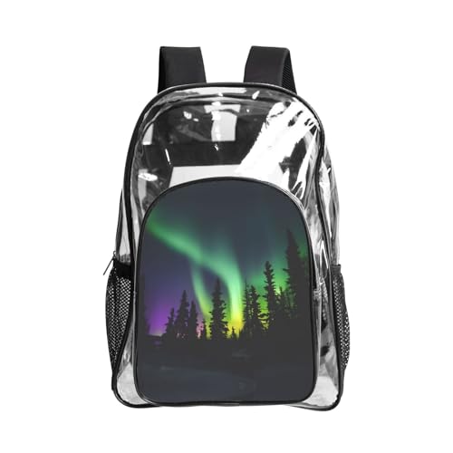 Mochila de seguridad transparente para escuela con bolsillo frontal moderna de utilidad