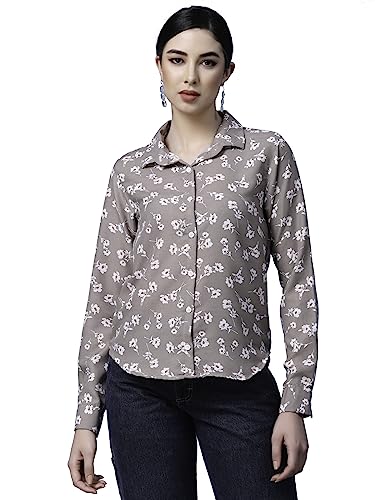 Image of OOMPH! Women's Cotton Regular Fit Floral Button Down Shirt