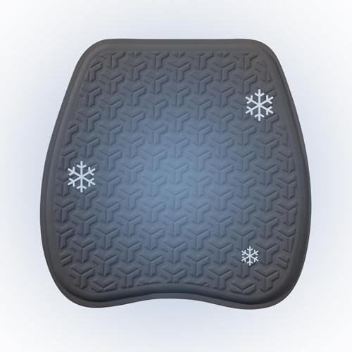 Almohadilla de asiento de coche refrescante, 42 x 42 cm, cojines de gel de refrigeración ventilados de seda de hielo, almohadilla de asiento del conductor, parte inferior antideslizante para