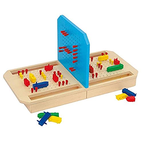Small Foot Afundar barcos de madeira, com elementos de jogo conectáveis, jogo de estratégia para jovens e idosos, a partir dos 6 anos, pessoas 3457, vermelho