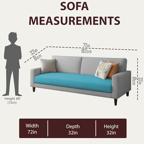 Image of Kathleen 3 Seater Sofa Set for Living Room - Foldable Convertible Couch Furniture for Home, Office or Guest Use, Modern Designer Stylish Comfortable (Turquise Grey)