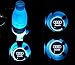 YOJOHUA 2.56 Inch LED Cup Holder Lights, for Audi Accessories Car Logo Coaster with 7 Colors Changing USB Charging Mat, Luminescent Cup Pad Interior Atmosphere Lamp Decoration Light (2 PCS)