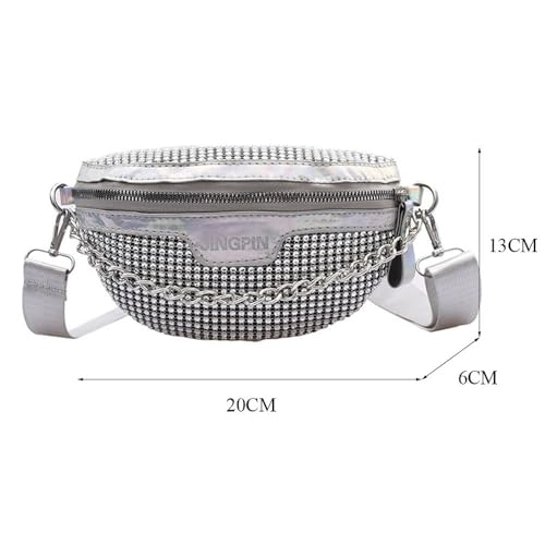 Crossbody Crystal Casual Shiny Handbags Ladies Silver2