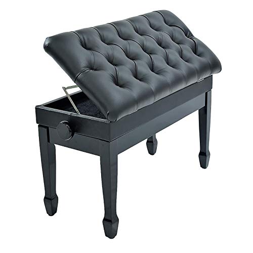 TEmkin Tabouret de Piano Banc de Piano Tabouret de Banc de Piano réglable, Compartiment de Rangement de Grande capacité en Cuir PU Noir en Bois Massif Style Vintage - Les Beatles, Paul McCartney, John Lennon, RIngo Starr, George Harrison TEmkin Tabouret de Piano Banc de Piano Tabouret de Banc de Piano réglable, Compartiment de Rangement de Grande capacité en Cuir PU Noir en Bois Massif Style Vintage – Image 3