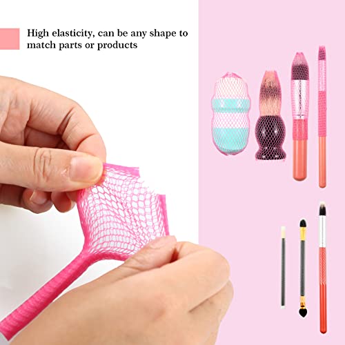 Bysiter Makeup Brush Protector Cosmetic Makeup Brush Pen Guard Expandable Mesh Sleeve Covers Set Storage Small Medium Large Sizes Brushes For Travel (Pink) #TOP2