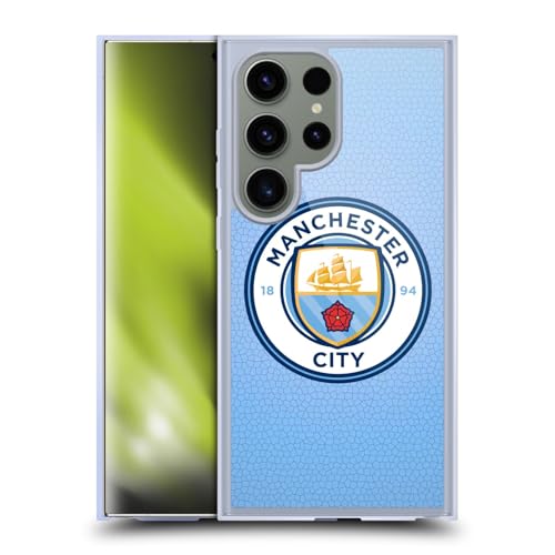 Coque MagSafe Samsung S24 Ultra Manchester City antichoc en gel à motif pixels bleus