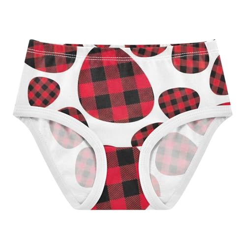 Girls Underwear Toddler 2t Cotton Panties for Girl Aesthetic Briefs Underpants Red Black Buffalo Plaid White