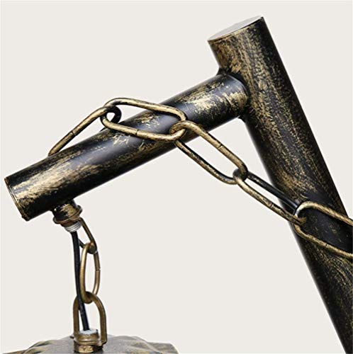 Desk Lamp Study Office Retro Old Fashioned Lantern Kerosene Lamp Living Room Bedroom Frosted Glass Shade Hand-Painted Do The Old Wrought Iron Table Lamp with Ladder and Chain Decoration steampunk buy now online