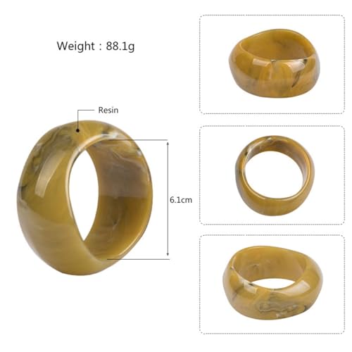 Image of 1Pc Resin Wide Round Bangle Bracelets Minimalist Jewelry for Women Geometric Bohemian Colorful Wrap Bracelet Elegant Round Acrylic Holiady Chunky Thick Bracelet