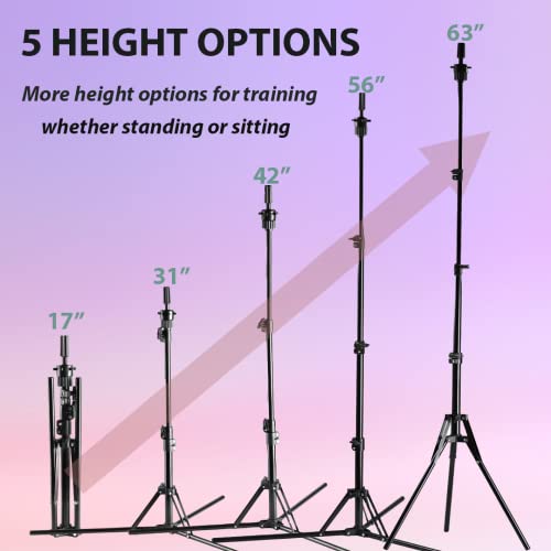 image for PECGMZJ 63 Inch Mannequin Head Stand Wig Stand Tripod,Foldable Adjusta