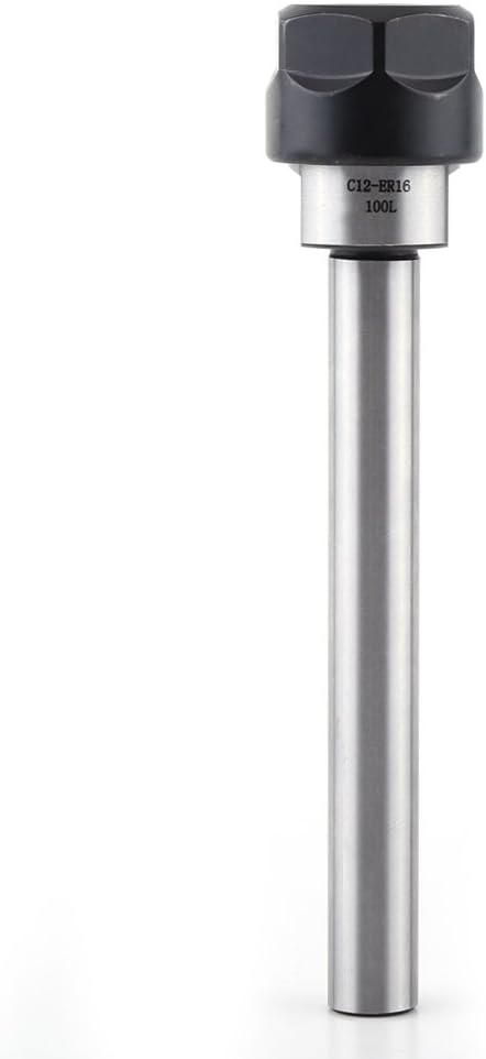 ER16 Extension Lathe Rod 12mm Outer Thread Dia 5 inch Router Collet Chuck Collet Chuck Holder Straight Shank C12-ER16A-100L for CNC Milling Machine