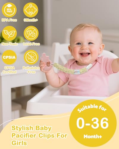 Image of ALVABABY Pacifier Clips 8 Pack Binky Paci Clip Holder Leashes 8DP21A