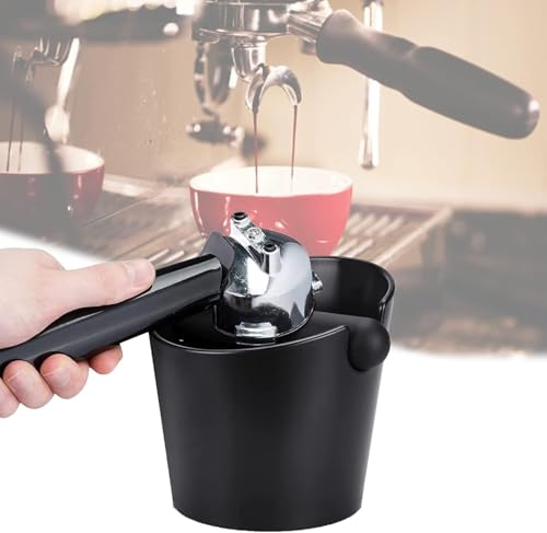 Image of THW Espresso Knock Box,4.8 Inch Coffee Ground Knock Box,Shock-Absorbent Durable Knock Container with Removable Knock Bar and Non-Slip Base Espresso Knock Box Espresso Machine Accessories