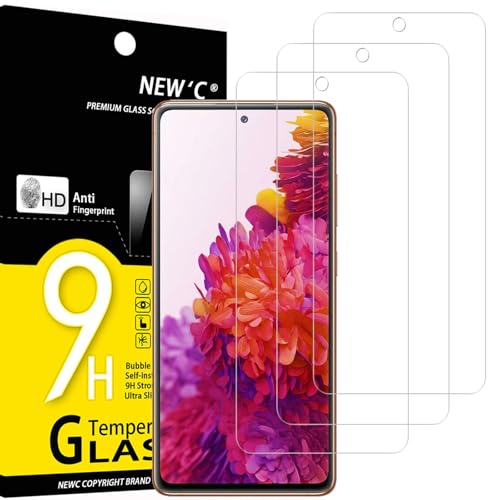 NEW'C 3 Pack Designed for Samsung Galaxy S20 FE / S20 FE 5G Screen Protector Tempered Glass, Case Friendly Scratch Resistant, Bubble-Free, Ultra Resistant