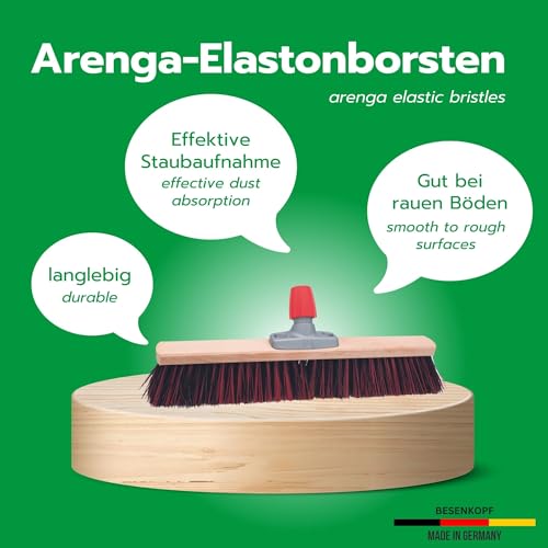 Novaliv Straßenbesen Set 50 cm I Besen Kehrblech mit Gummilippe und Handfeger Arenga-Elaston schwarz-rot – Bild 7