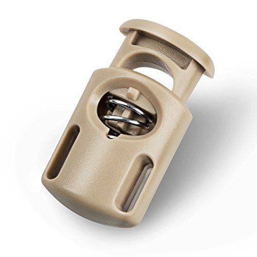 DYZD Plastic Cord Locks End Spring Stop Toggle Stoppers Multi-Colour (20PCS, Khaki)