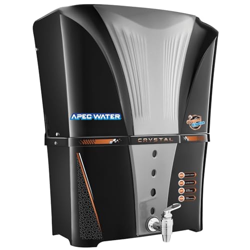 Image of Apec Water Alkaline RO Water Purifier with Bio Copper and Alkaline Filter Technology Purification, UV, UF and TDS Controller | 12Litre | Fully Automatic Function and Best For Home and Office Black 12L