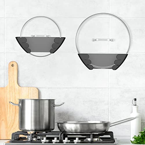 Universal Pot Lid Organizer For Cabinet - Upgraded Patented Niceyos 3 Pack Pan Lids Organizers Inside Cabinet Door Wall Mount Pots Top Storage Organizer Rack Holder For Kitchen, Fits 6" To 13" (Black) #TOP5