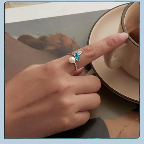 Bague queue de sirène en argent 925, cadeau idéal pour femme - 5