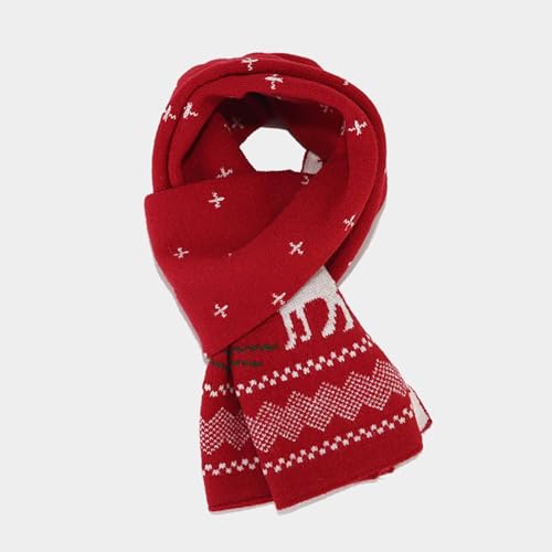 Set de gorro de punto con bufanda larga y guantes táctiles de renos para invierno 7