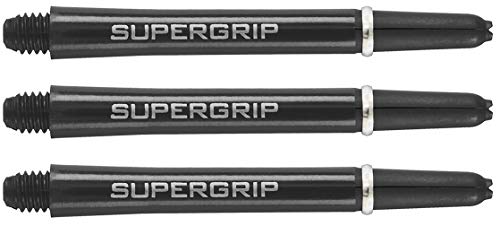 Image of Harrows Supergrip Dart Shafts - Black & Silver - Short - 1 Set (3 Stems)