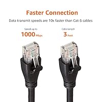 Amazon Basics Gigabit-Ethernet-LAN-Kabel, RJ45, Cat6, ideal für Heim- und Büronetzwerke, 1m 1 Stück, Schwarz – Ansicht 6