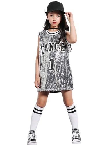 Costume de danse à paillettes LOLANTA pour filles robe débardeur de hip hop et jazz moderne