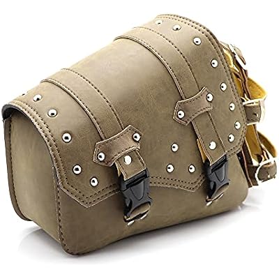 Motorcycle Side Bag Saddlebags PU Leather Motorcycle Swingarm Bag Tool Storage Bag (Left side)