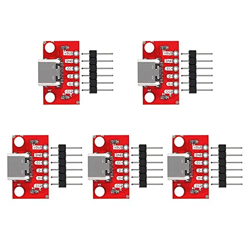 DIANN 5pcs USB Tipo-C Breakout Board Conector Hembra PCB miniatura 1