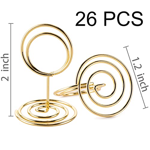 26Pcs Table Number Holders, Place Card Holder, Wire Picture Holder, Small Size Table Card Holders, Photo Holder For Centerpieces, Wedding Reception, Party, Birthday (Gold) #TOP2