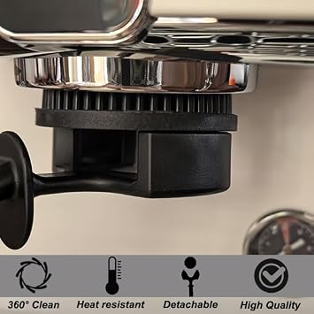 Espresso Cleaning Brush - Espresso Machine Group Head Cleaning Brush - Detachable 360 Silicone Cleaning Bristle Tools for Espresso Coffee Machine Portafilter Shower Screen Black (58mm)