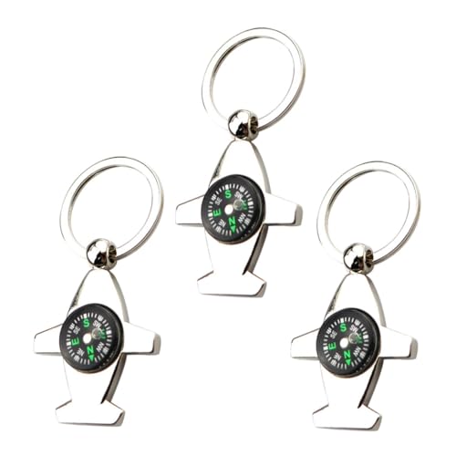 Set de 3 brújulas con llavero de aleación de zinc miniatura 1