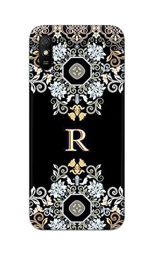 Image of PRINTFIDAA Name II Initial II Letter Floral Pattern Alphabet R Printed Designer Hard Back Case Cover for Xiaomi Redmi 9A / Redmi 9i -(TY) MVN1007