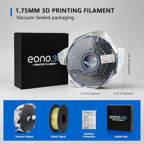 Image of PVA Filament 1.75 mm, 3D Printer Filament, Water-Soluble PVA 500 g (1.1 lbs) Used as a Support Material,Translucent Yellow