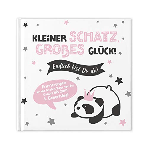 Babybuch - Mein erstes Jahr - zum Eintragen für Junge & Mädchen - Babytagebuch 21x21cm zum Ausfüllen Babyalbum Baby Tagebuch Scandi Geschenk zur Geburt bis 1. Lebensjahr rosa Cover