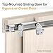 Sliding Closet Door Roller Kit – Top Hung Door Replacement Hardware with 1-Inch Convex Ball Bearing Wheels, Stamped Steel, 1/4