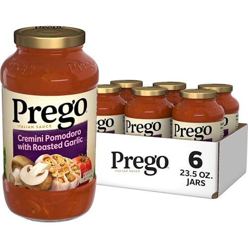 Image of Prego Cremini Pomodoro With Roasted Garlic Pasta Sauce, 23.5 OZ Jar (Pack of 6)