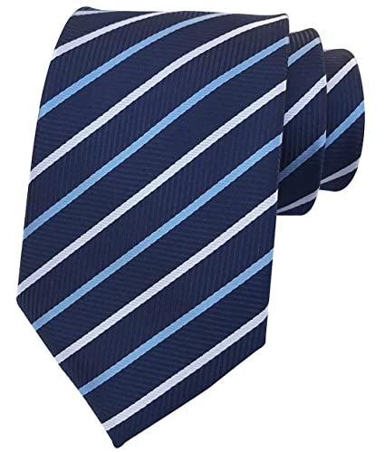 Image of Elfeves Men's Modern Striped Patterned Formal Ties College Daily Woven Neckties