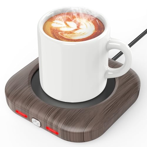 HOMEASY Scaldatazza Elettrico 3 Temperature, Scaldalatte Tazza Autoriscaldante Piastra Riscaldante Sicura e Impermeabile per Caffè Tè e Aromaterapia Spegnimento Automatico