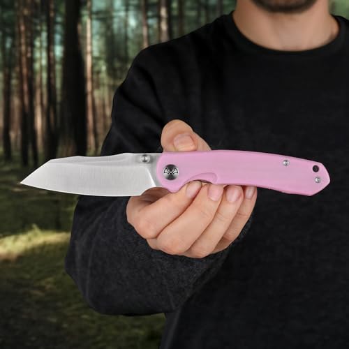 WIXCO Folding Pocket Knife, 3.35" 14C28N Blade G10 Handle Liner Lock EDC Knife, Small Pocket Knife for Men, Sharp Pocket Knives Camping Hiking Hunting Survival Knives with Clip (Pink) by WIXCO - Image 5